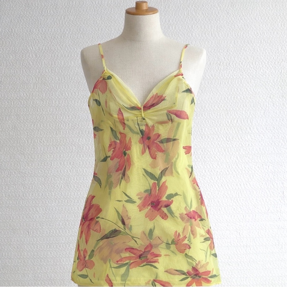 Vintage Carole Hochman Womens Y2K Coquette Babydoll Mesh Slip Dress Size S